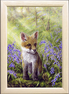 Image of Fox Cub & Bluebells 